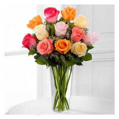 Mixed Roses in Vase