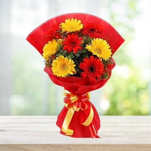 Red & Yellow Gerbera Bouquet